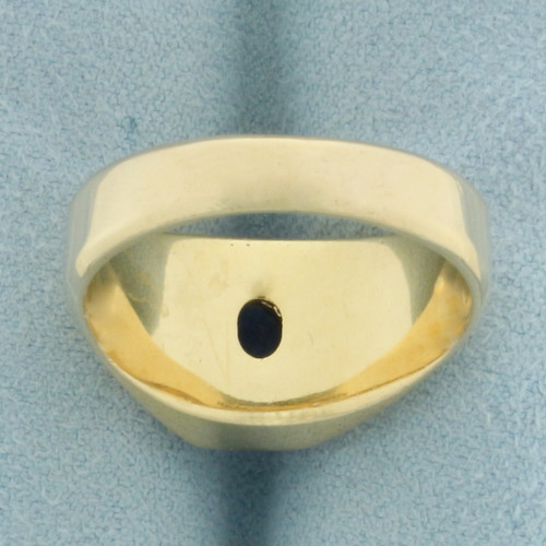 Men's Sapphire and Diamond Ring in 14K Yellow Gold