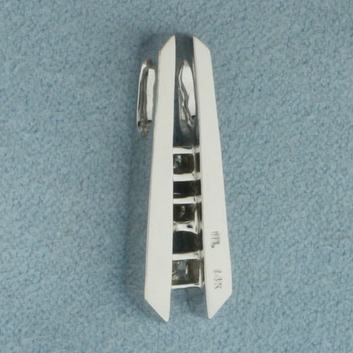 3 Stone Past Present Future Diamond Pendant in 14K White Gold
