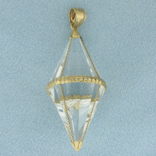 Quartz Energy Amplifier Pendant in 14K Yellow Gold