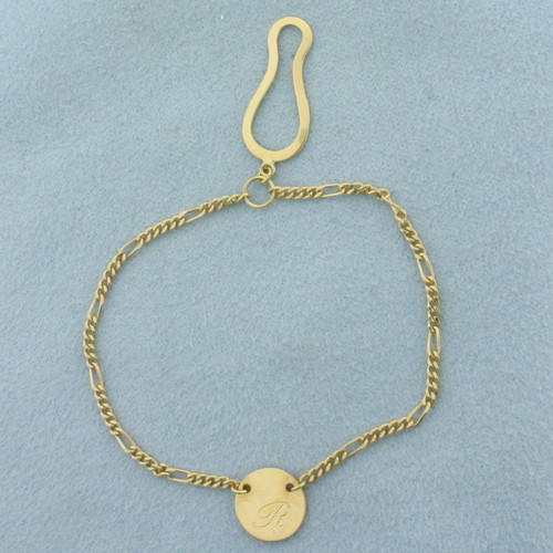 Men's R Monogram Tie Charm in 18K Yellow Gold