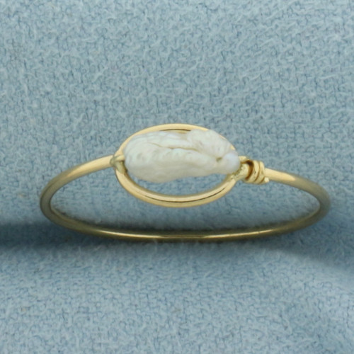 Freshwater Baroque Pearl Ring in 18K Yellow Gold