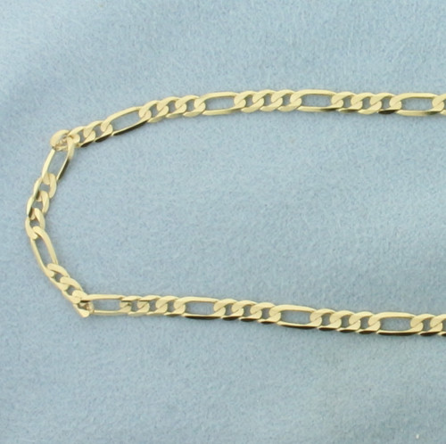20 Inch Figaro Link Chain Necklace in 14K Yellow Gold