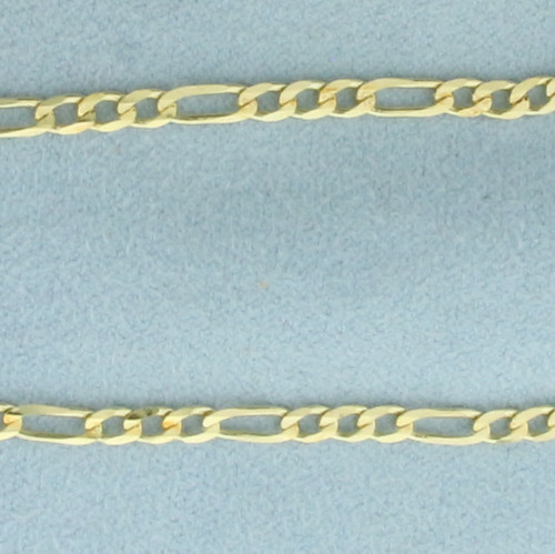 22 Inch Figaro Link Chain Necklace in 14K Yellow Gold
