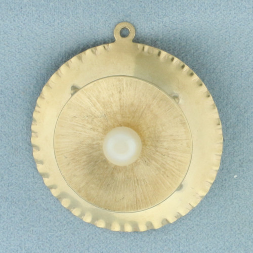 Large Cupid 3D Medallion Charm or Pendant in 14k Yellow Gold