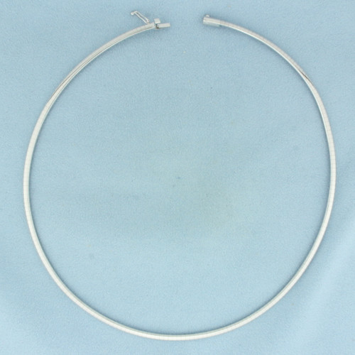16 Inch Italian Omega Link Necklace in 14K White Gold