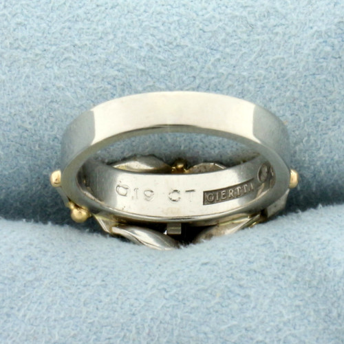Designer Claës Giertta Modernist Diamond Ring in 18K White and Yellow Gold