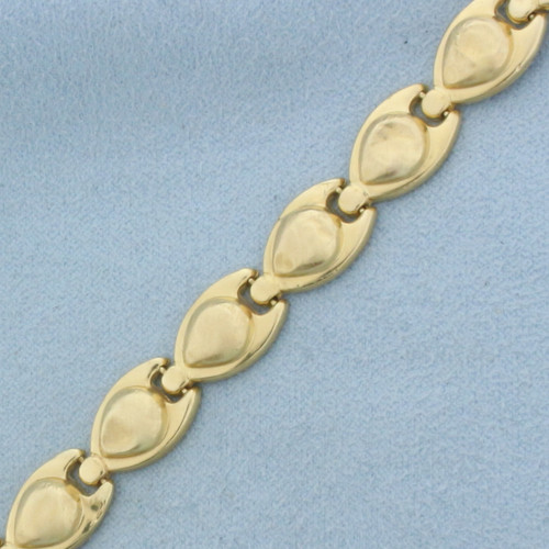 Vintage Puffy Link Bracelet in 14K Yellow Gold