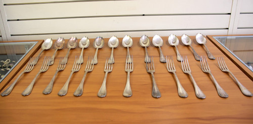 Christofle Rubans Silverplate Flatware Set