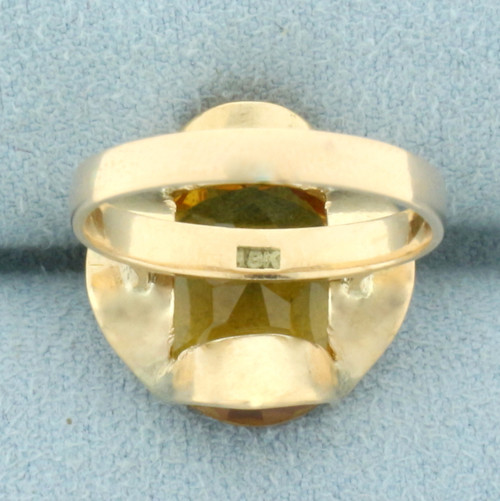 8ct Lab Yellow Sapphire Solitaire Ring in 18k Yellow Gold