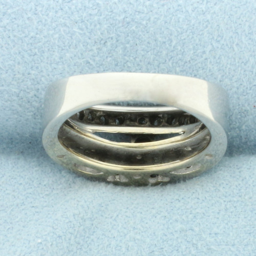 Diamond Engagement Ring with Cutout Hearts in 18k White Gold
