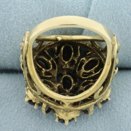 Victorian Revival Garnet Ring in 14k Yellow Gold