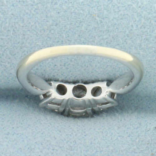 Certified Diamond 3 Stone Wedding Anniversary or Engagement Ring in 18k White Gold