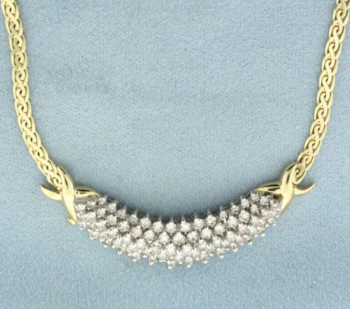 Italian 2.5ct Diamond Necklace in 14k Yellow Gold
