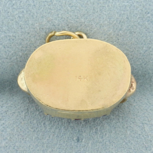 Sapire and Ruby Rotary Telephone Charm in 14k Yellow Gold