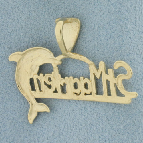 St. Maarten Dolphin Pendant in 14k Yellow Gold