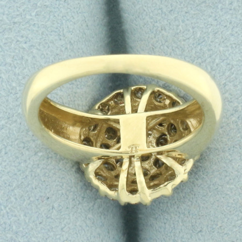 Champagne Diamond Cluster Ring in 10k Yellow Gold