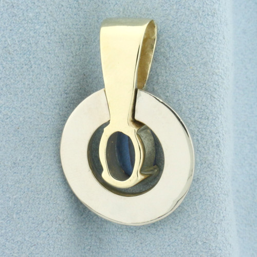 Tanzanite Two Tone Pendant in 14k Yellow and White Gold