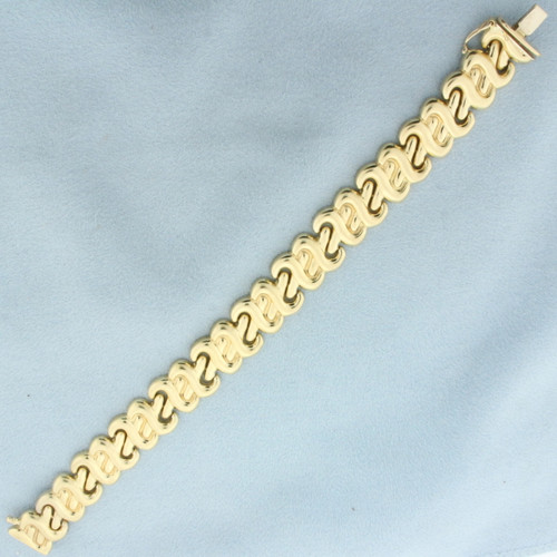 Italian Designer Link Bracelet in 14k Yellow Gold