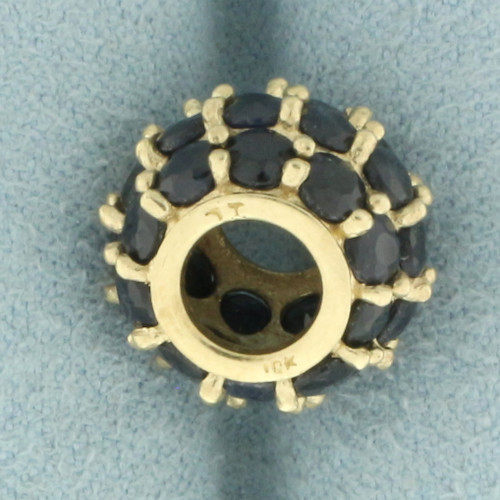 Sapphire Bead Charm in 10k Yellow Gold