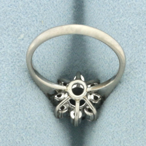 Sapphire and Diamond Flower Ring in _k Yellow Gold