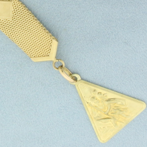 Italian Saint Christopher Key Chain in 18k Yellow Gold