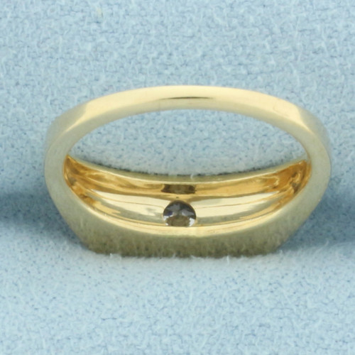 Tension Set  Diamond Solitaire Ring in 14k Yellow Gold