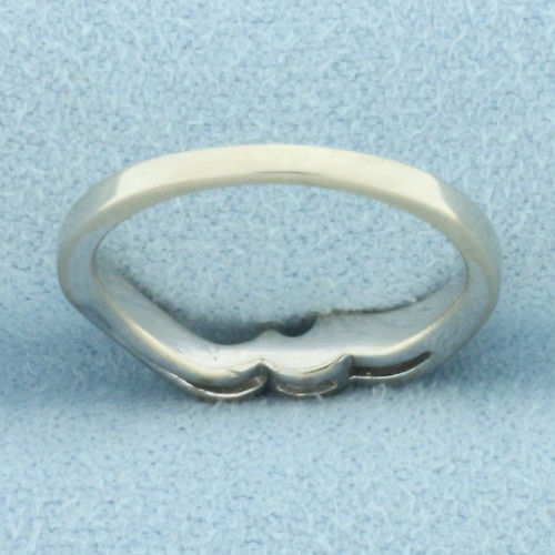 Wave Design Shadow Band Ring in 14k White Gold