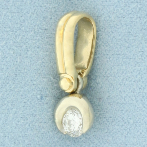 Diamond Swinging Mechanical Pendant in 14k Yellow and White Gold