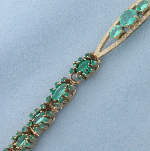 Vintage 7ct Tsavorite Bracelet in 18k Yellow Gold