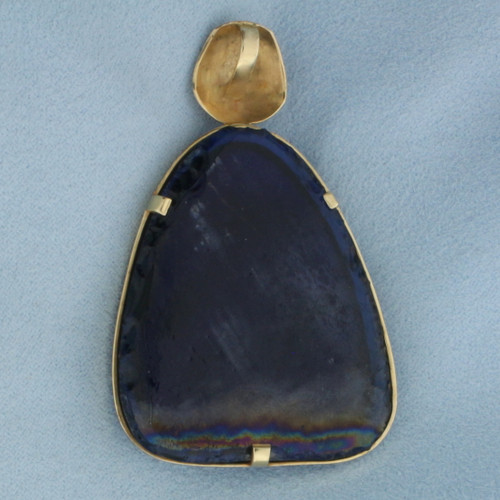 Dichroic Glass Statement Pendant in 14k Yellow Gold