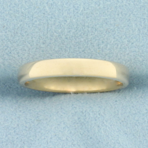 Womans High Polish Half Dome Wedding Band Ring in 14k Yellow Gold