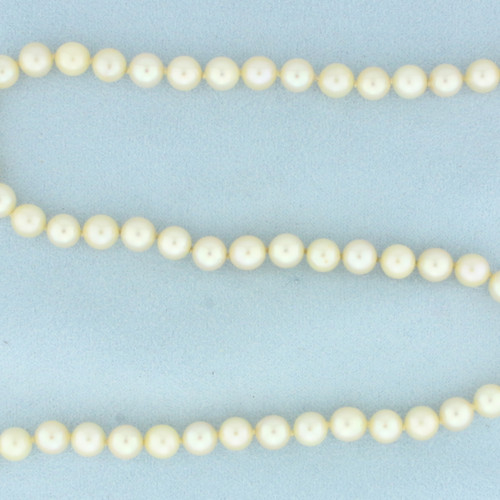 Cultured Akoya Pearl Strand Necklace in 10k White Gold