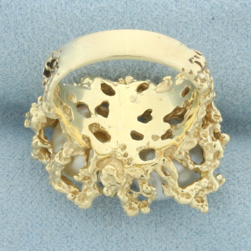 South Sea Pearl, Tahitian Pearl, and Diamond Nest Ring in 14k Yellow Gold
