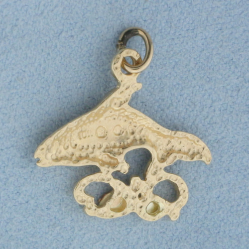 Orca Charm or Pendant in 10k Yellow and Rose Gold