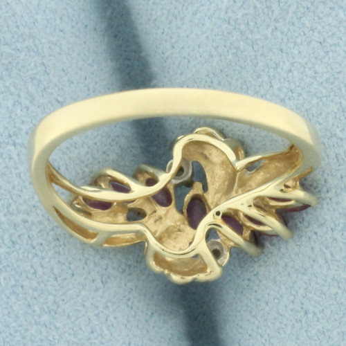 Ruby and Diamond Ring in 14k Yellow Gold
