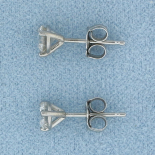 3/4ct Diamond Stud Earrings in Platinum Martini Settings
