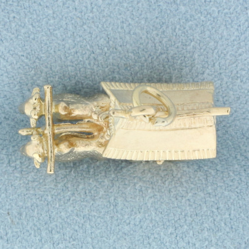 Japanese Ox Cart Charm in 9k Yellow Gold