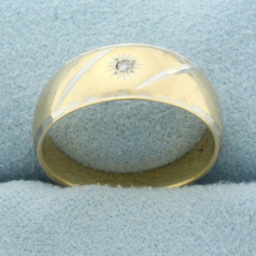 Diamond Star Design Band Ring in 14k Yellow Gold