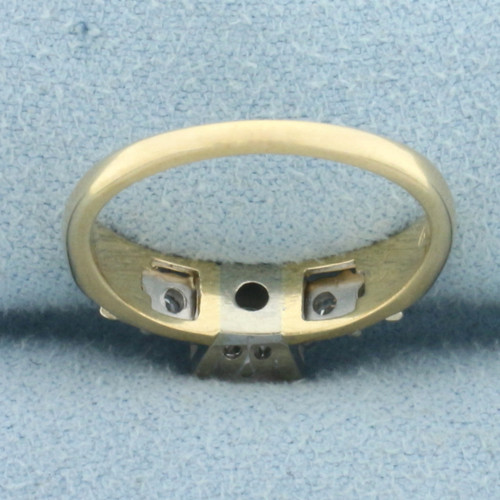 Diamond Accented Engagement Ring In 14k Yellow Gold