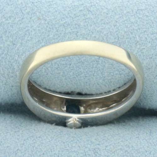 Tension Set Swiss Blue Topaz Ring In 14k White Gold