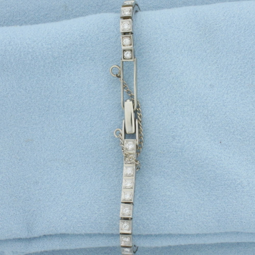 Vintage Womans Belaire Diamond Watch in 14k White Gold