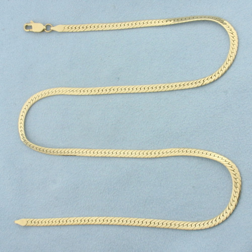 19 Inch Herringbone Link Chain Necklace in 14k Yellow Gold