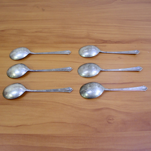 Royal Crest "Castle Rose" Sterling Silver Soup Spoons Set of 6