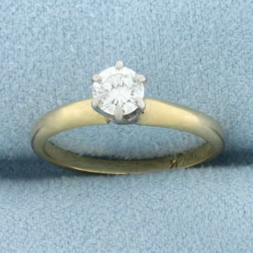 Almost 1/2ct Solitaire Diamond Engagement Ring in 14k Yellow Gold