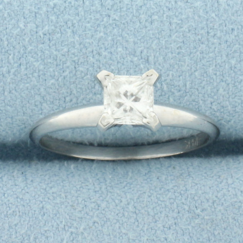 Princess Diamond Solitaire Ring in 14k White Gold