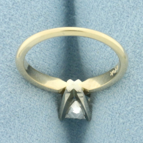 Princess Cut Diamond Solitaire Engagement Ring in 14k Yellow Gold