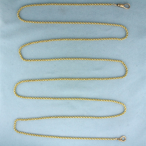 48 Inch Rope Link Chain Necklace 14k Yellow Gold
