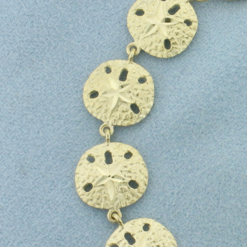 Diamond Cut Sand Dollar Bracelet in 14k Yellow Gold