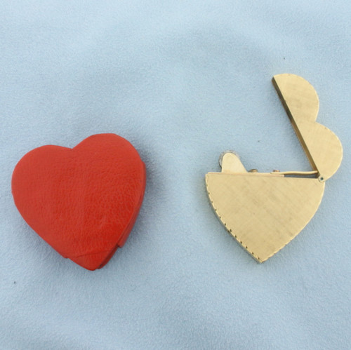 Vintage Engravable Heart Lighter with Matching Case in 14k Yellow Gold
