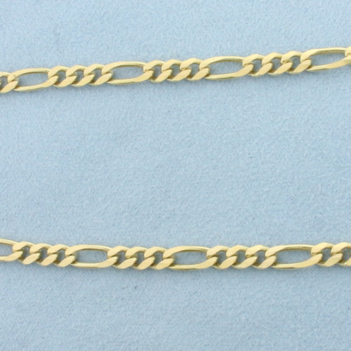 20 Inch Figaro Link Chain Necklace in 14k Yellow Gold